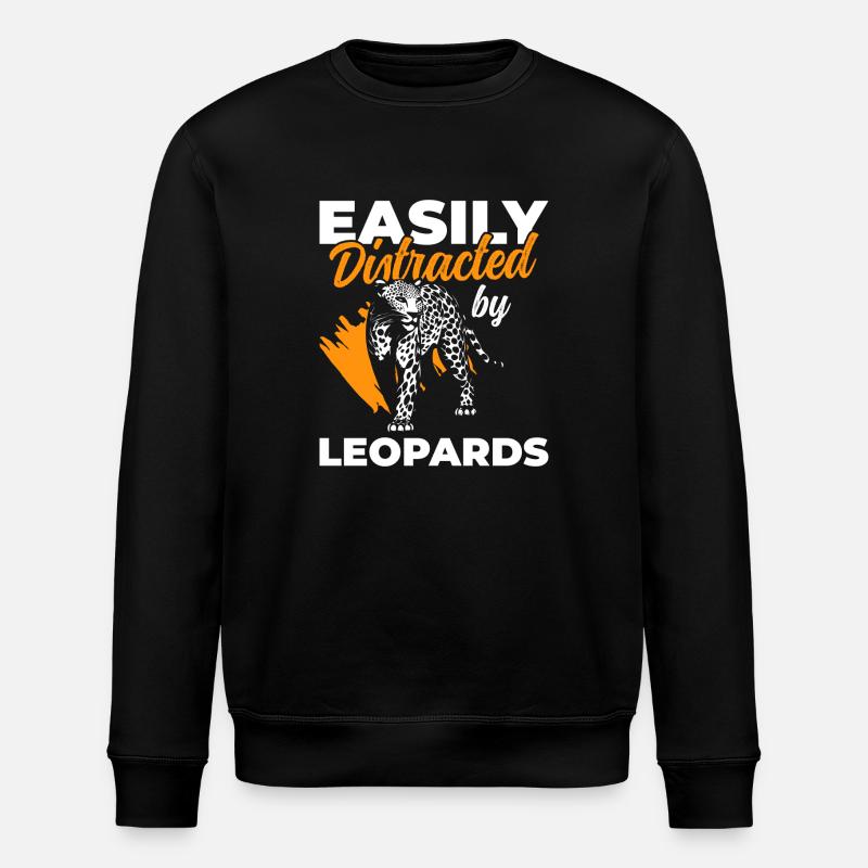 Leopard Jagd Großkatze Tier - Stanley/Stella Unisex Bio-Sweatshirt ROLLER - Schwarz
