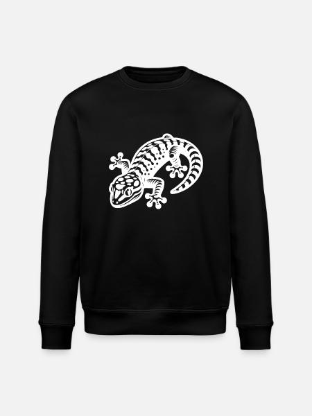 Smart Gecko in Tattoo Style - Stanley/Stella ROLLER Unisex Organic Sweatshirt - black