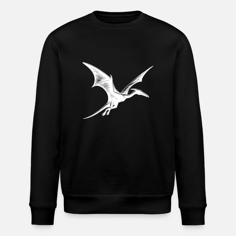 Pterosaur Dino Pteranodon Flying Dinosaur - Stanley/Stella ROLLER Unisex Organic Sweatshirt - black