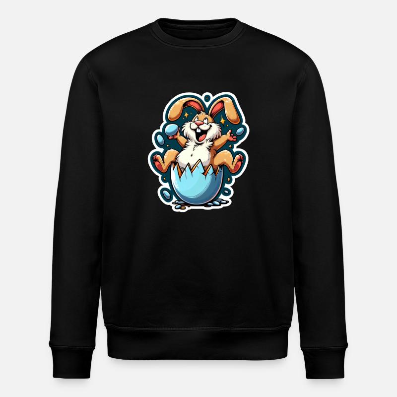 Easter Bunny Funny - Stanley/Stella ROLLER Unisex Organic Sweatshirt - black