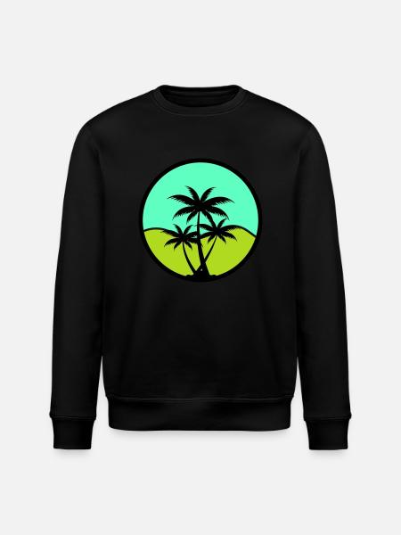 Palm trees - Stanley/Stella ROLLER Unisex Organic Sweatshirt - black
