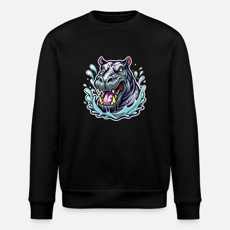 hippopotame - Sweat bio ROLLER Stanley/Stella Unisexe - noir