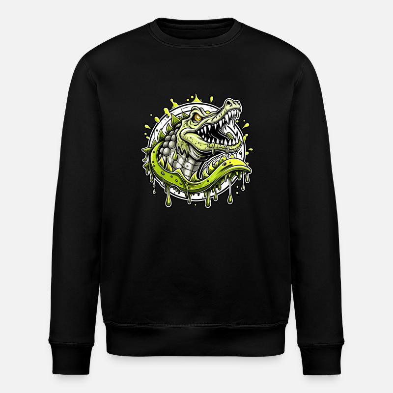 Crocodile - Stanley/Stella ROLLER Unisex Organic Sweatshirt - black