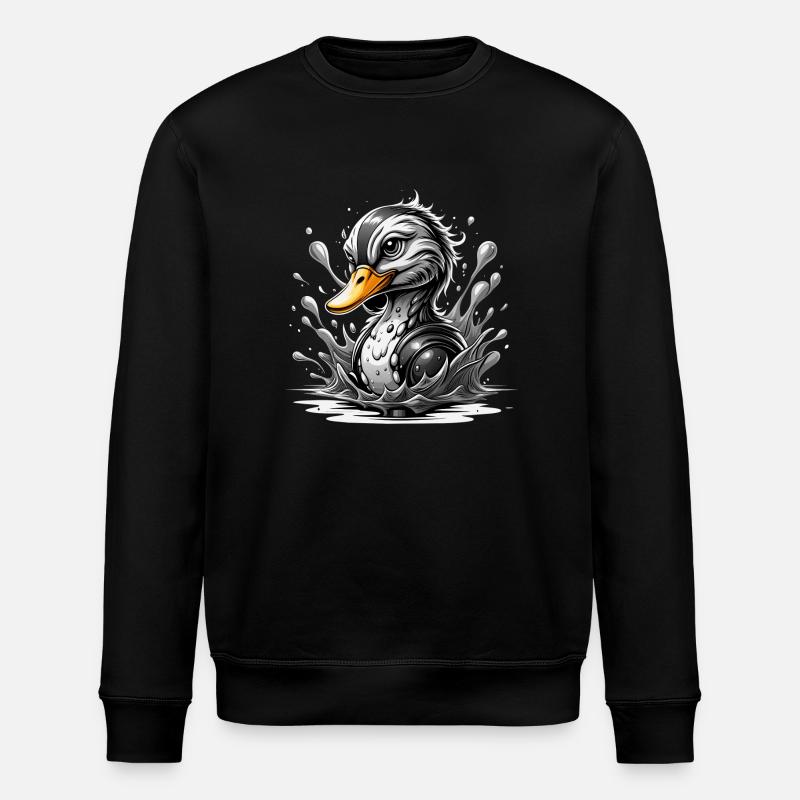 Canard noir et blanc - Sweat bio ROLLER Stanley/Stella Unisexe - noir