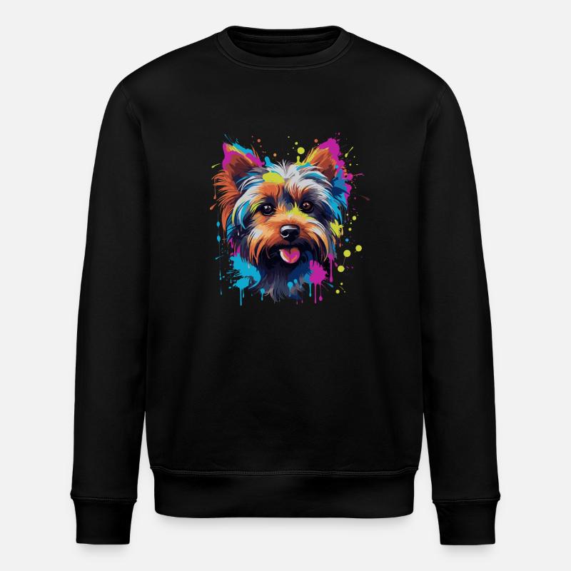 Funny Yorkshire Terrier - Stanley/Stella ROLLER Unisex Organic Sweatshirt - black
