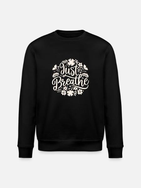 Breathing reminder calming anxiety - Stanley/Stella ROLLER Unisex Organic Sweatshirt - black