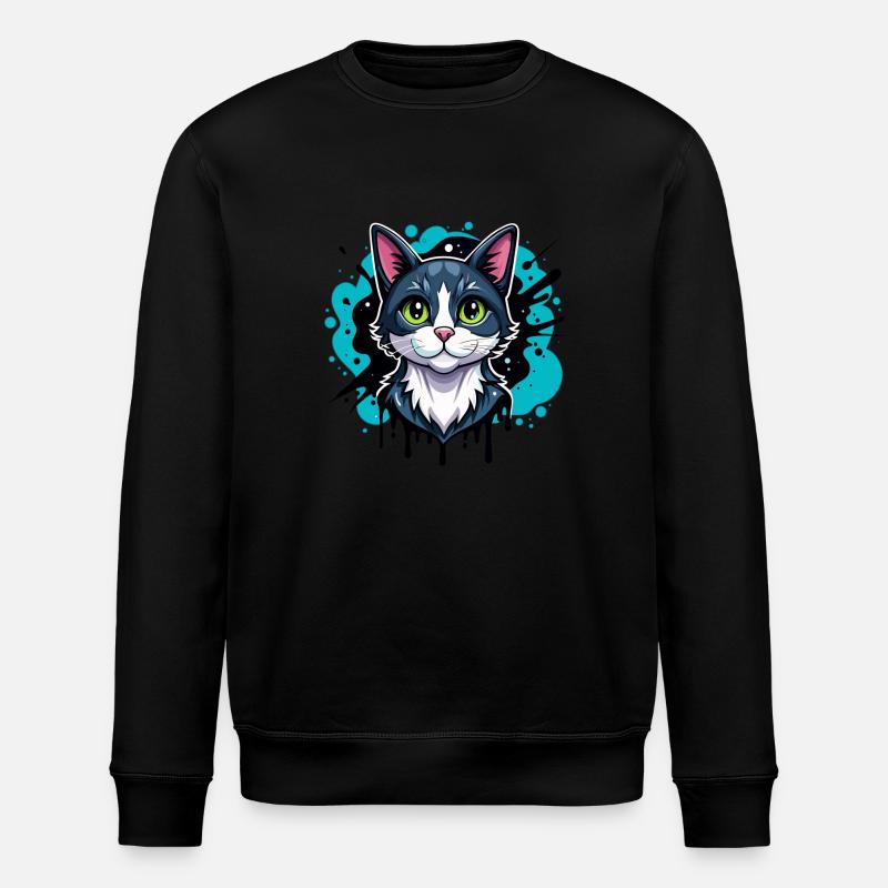 Katze - Stanley/Stella Unisex Bio-Sweatshirt ROLLER - Schwarz