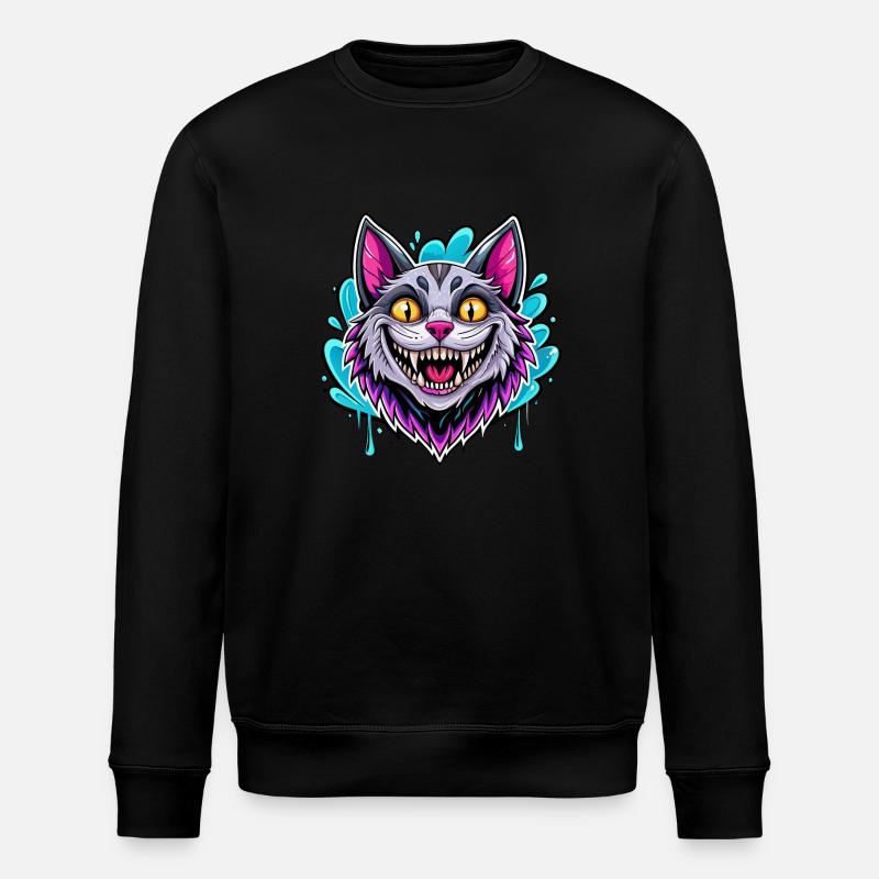 smiling cat - Stanley/Stella ROLLER Unisex Organic Sweatshirt - black