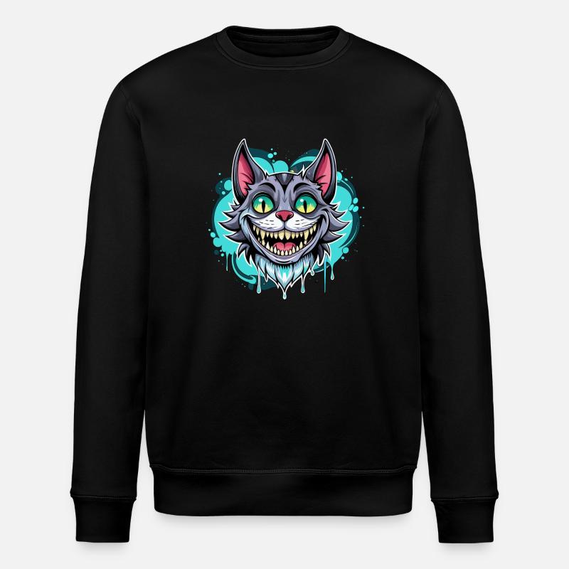 happy cat - Stanley/Stella Unisex Bio-Sweatshirt ROLLER - Schwarz