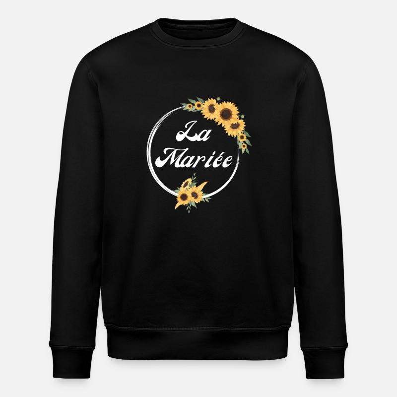 Die Sonnenblume Blumenbraut - Braut Geschenkidee - Stanley/Stella Unisex Bio-Sweatshirt ROLLER - Schwarz