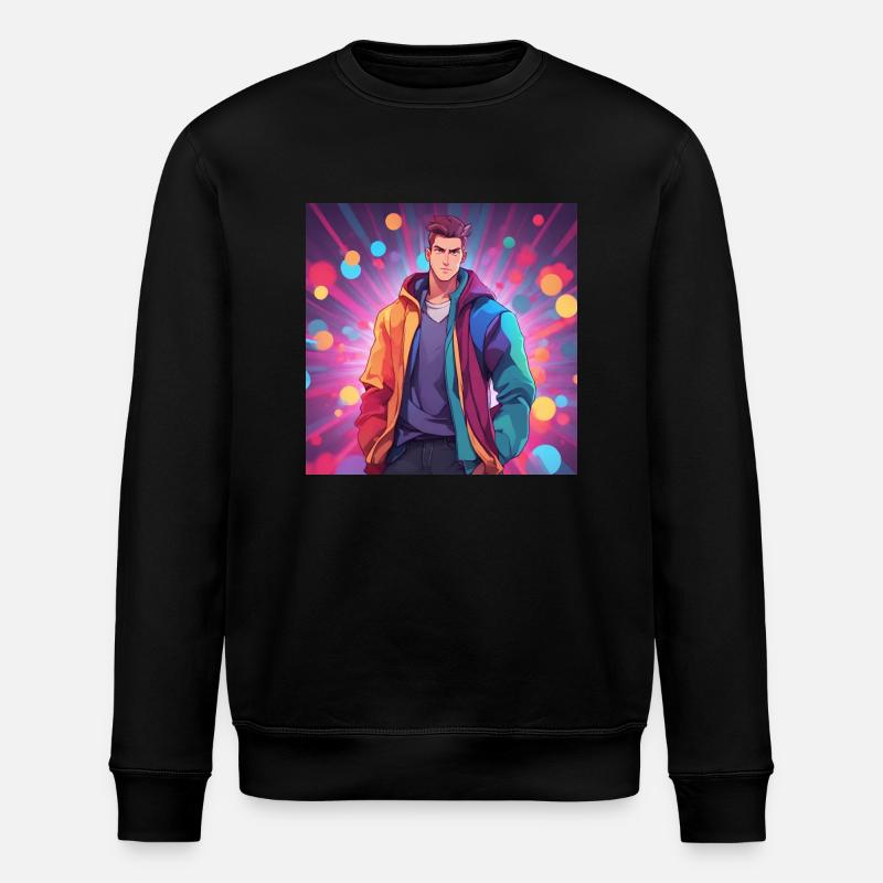 Bunter Anime-Junge - Stanley/Stella Unisex Bio-Sweatshirt ROLLER - Schwarz