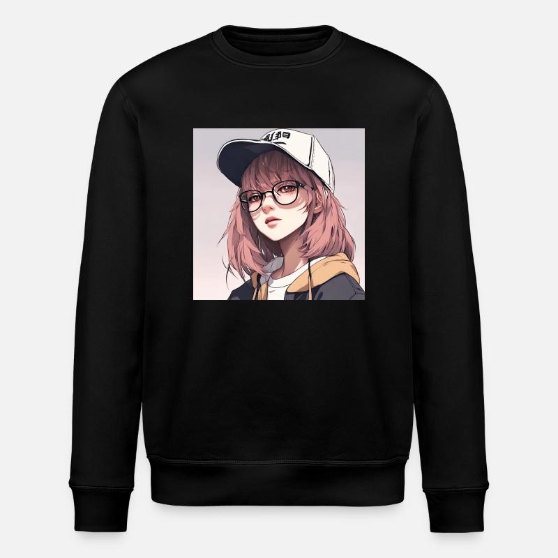 Anime-Geek-Mädchen - Stanley/Stella Unisex Bio-Sweatshirt ROLLER - Schwarz