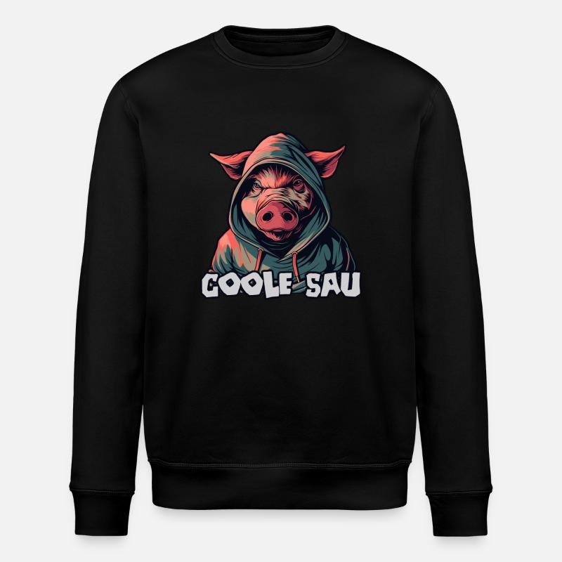 Coole Sau - Stanley/Stella Unisex Bio-Sweatshirt ROLLER - Schwarz