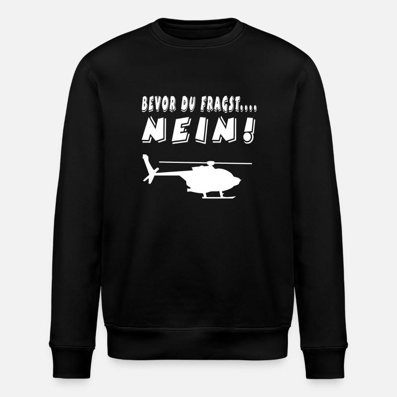 Hubschrauber - Stanley/Stella Unisex Bio-Sweatshirt ROLLER - Schwarz