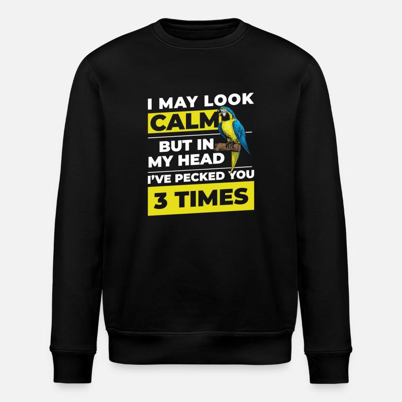 Macaw Parrot Bird Species - Stanley/Stella ROLLER Unisex Organic Sweatshirt - black