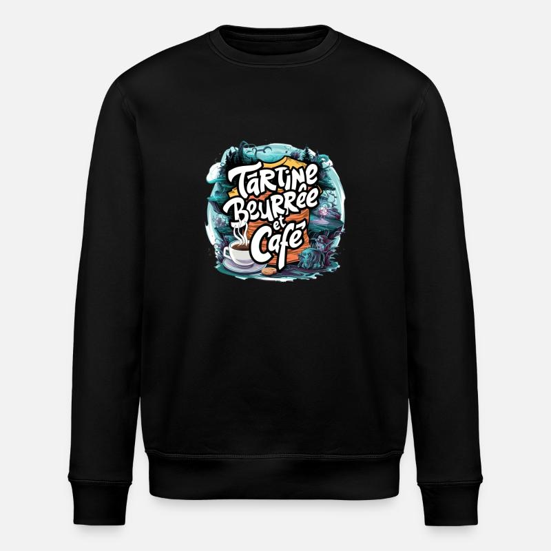 Buttertoast und Kaffee - Stanley/Stella Unisex Bio-Sweatshirt ROLLER - Schwarz