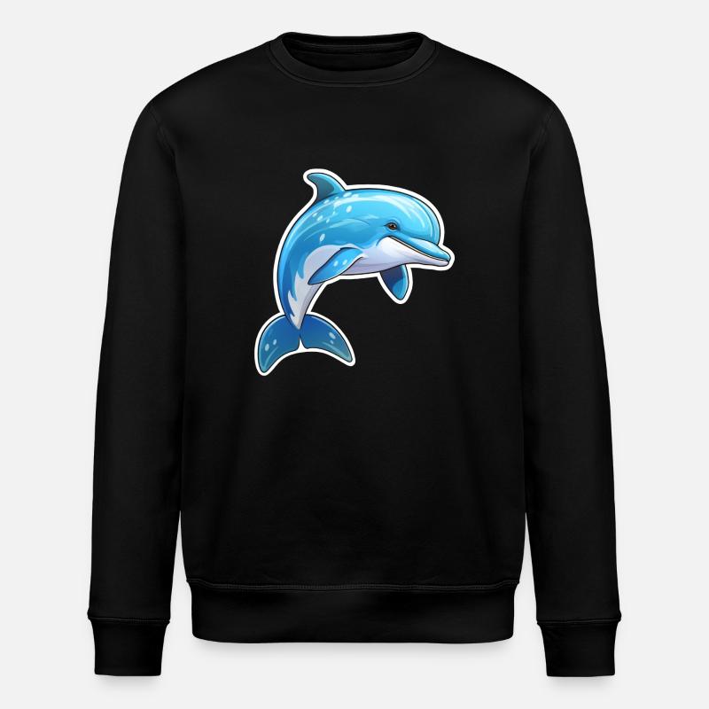 Dolphin jumping - Stanley/Stella ROLLER Unisex Organic Sweatshirt - black