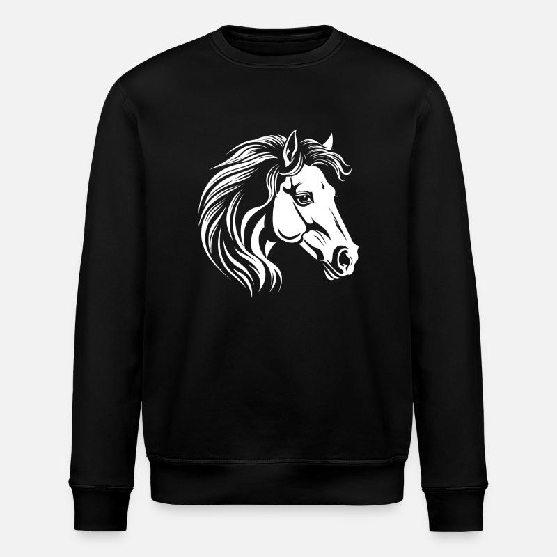 Pferdeportrait - Stanley/Stella Unisex Bio-Sweatshirt ROLLER - Schwarz