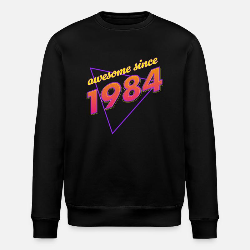 Retro - Genial seit 1984 - Stanley/Stella Unisex Bio-Sweatshirt ROLLER - Schwarz