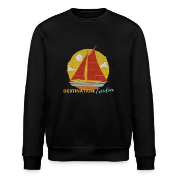 Destination Freedom Sailing Boat On Sea - Stanley/Stella Unisex Bio-Sweatshirt ROLLER - Schwarz - Vorne - Nik (191cm)