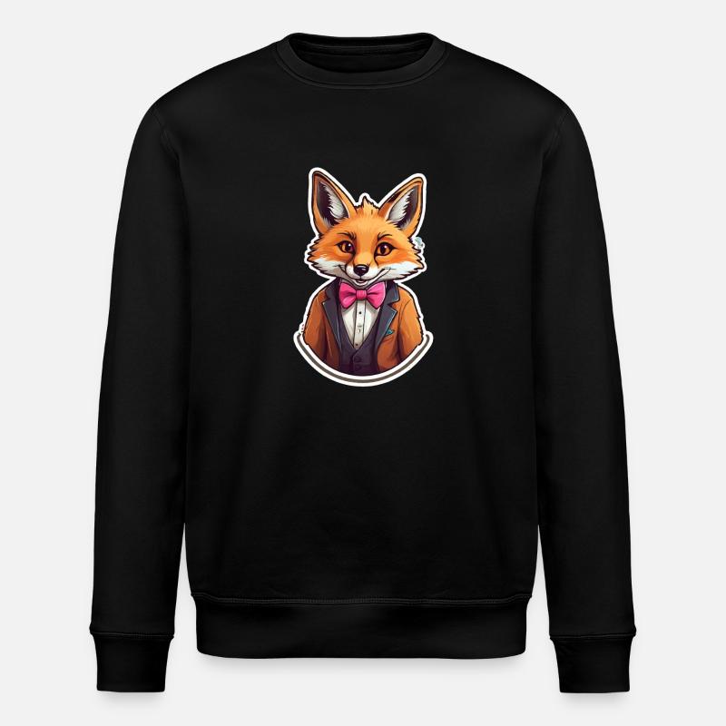 Funny Comic Fox - Stanley/Stella ROLLER Unisex Organic Sweatshirt - black