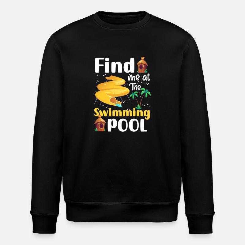 Pool Summer Diving - Stanley/Stella ROLLER Unisex Organic Sweatshirt - black