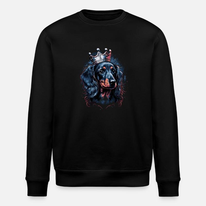 Dachshund with crown - Stanley/Stella ROLLER Unisex Organic Sweatshirt - black
