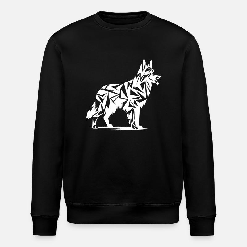 Geometric German Shepherd - Stanley/Stella ROLLER Unisex Organic Sweatshirt - black