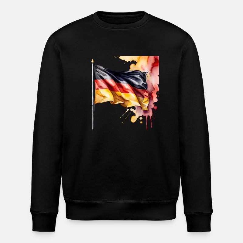 Deutschland Flagge - Stanley/Stella Unisex Bio-Sweatshirt ROLLER - Schwarz