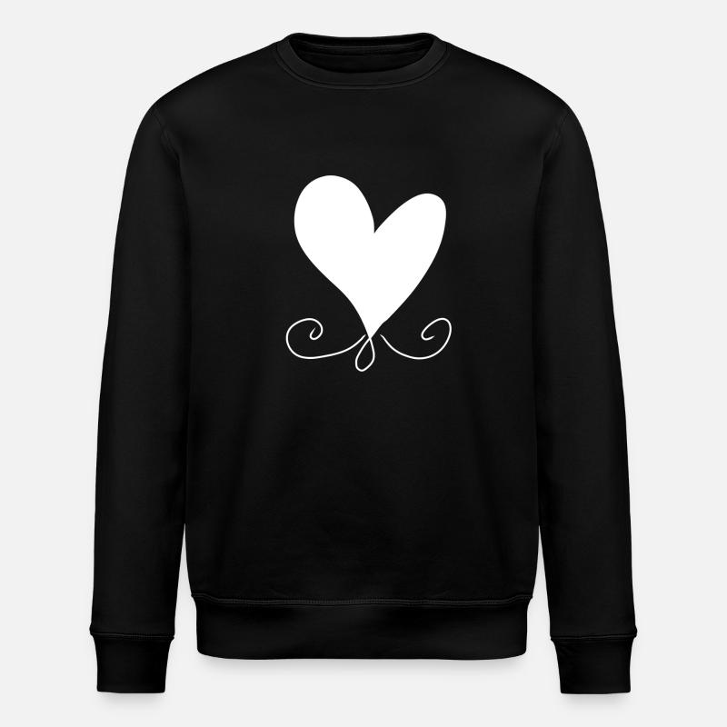 Heart Pattern Icon - Stanley/Stella ROLLER Unisex Organic Sweatshirt - black