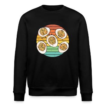 Gefüllte Eier Deviled Eggs - Stanley/Stella Unisex Bio-Sweatshirt ROLLER - Schwarz - Vorne - Nik (191cm)