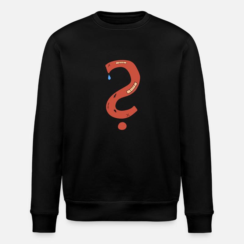 Question mark scars sad plaster - Stanley/Stella ROLLER Unisex Organic Sweatshirt - black