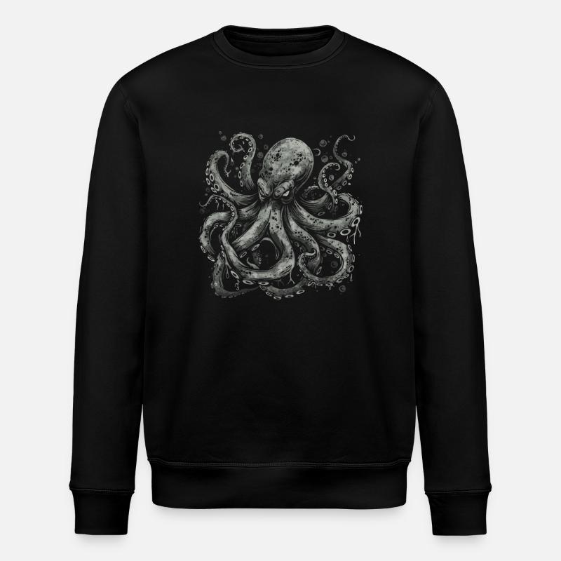 Grim Kraken - Stanley/Stella ROLLER Unisex Organic Sweatshirt - black