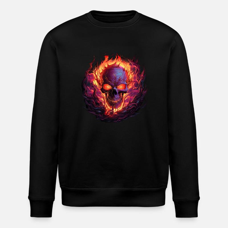 Flammenschädel der Ewigkeit - Stanley/Stella Unisex Bio-Sweatshirt ROLLER - Schwarz