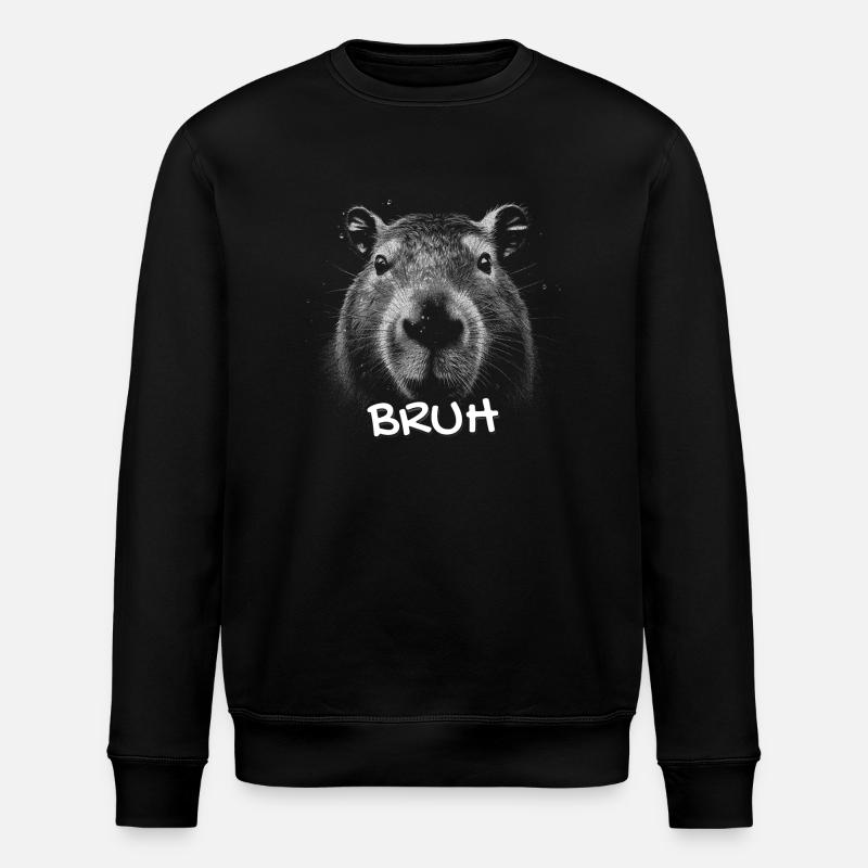Capybara Bruh - Stanley/Stella ROLLER Unisex Organic Sweatshirt - black