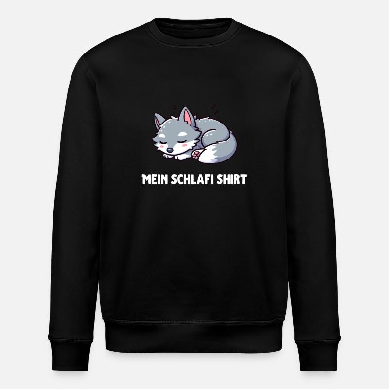 Cute Little Sleeping Wolf - Stanley/Stella ROLLER Unisex Organic Sweatshirt - black