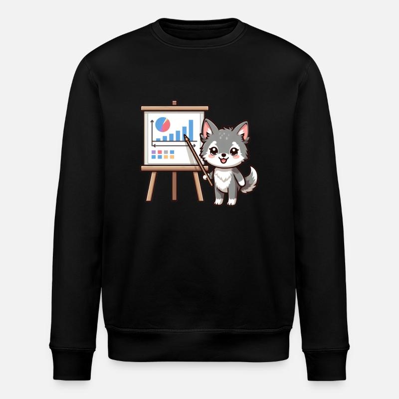 Süßer kleiner Lehrer Wolf - Stanley/Stella Unisex Bio-Sweatshirt ROLLER - Schwarz