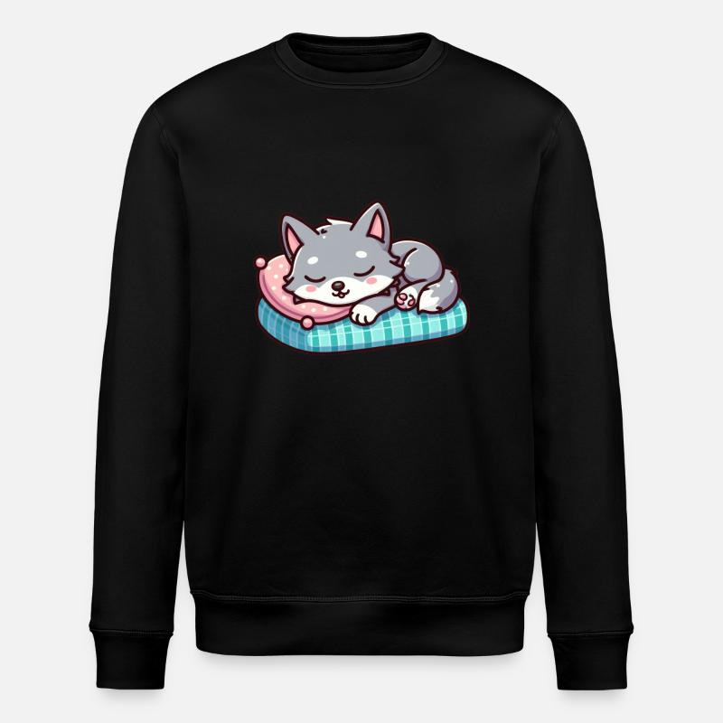 Cute Little Sleeping Wolf - Stanley/Stella ROLLER Unisex Organic Sweatshirt - black