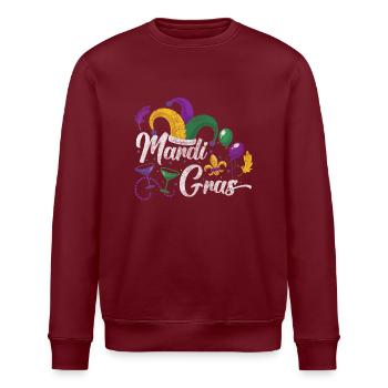 Karneval Feier Bunt - Stanley/Stella Unisex Bio-Sweatshirt ROLLER - Burgunderrot - Vorne - Nik (191cm)