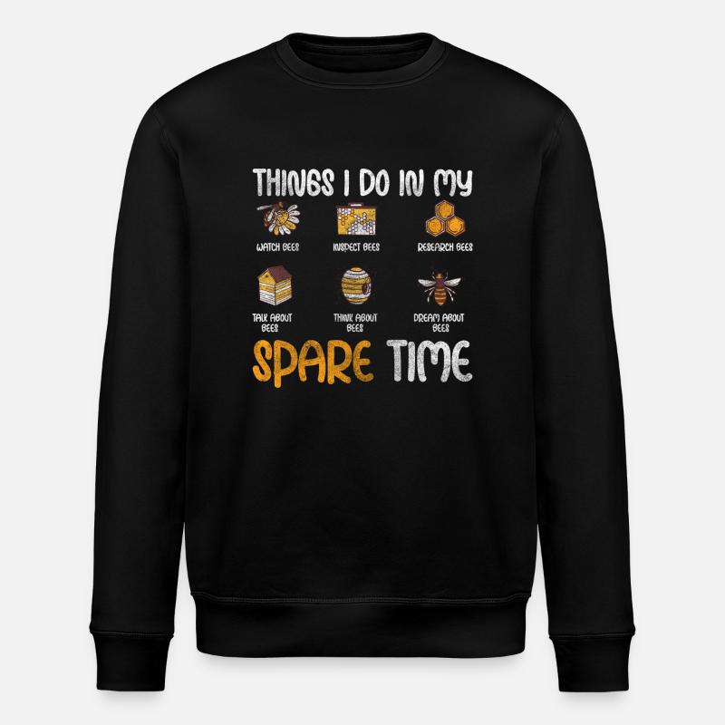 Bee Honeycomb Insect Wasp - Stanley/Stella ROLLER Unisex Organic Sweatshirt - black