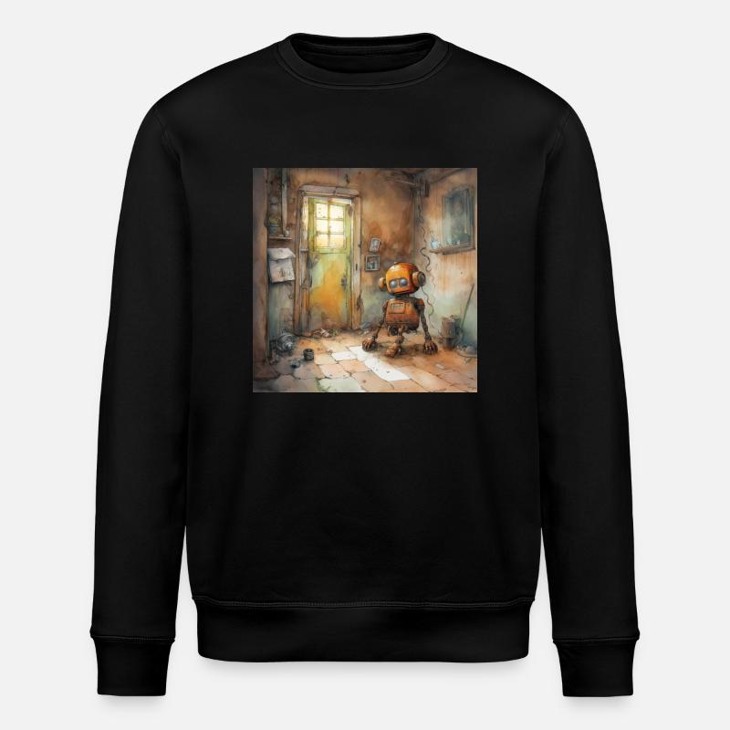 Old Rusty Abandoned Robot 2 - Stanley/Stella ROLLER Unisex Organic Sweatshirt - black