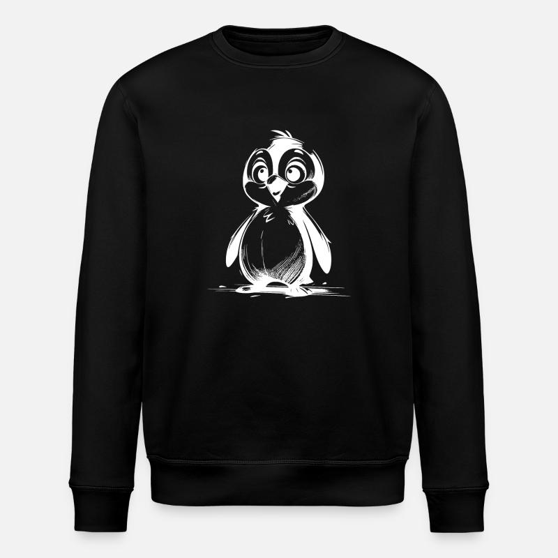 Penguin Cartoon Penguins Drawing Style - Stanley/Stella ROLLER Unisex Organic Sweatshirt - black