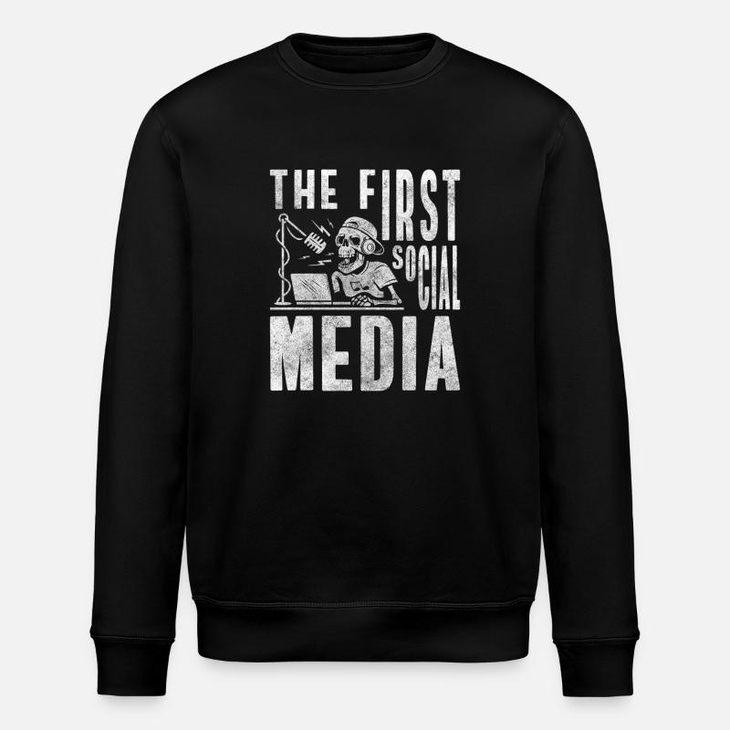 Radio Transmitter Heart - Stanley/Stella ROLLER Unisex Organic Sweatshirt - black
