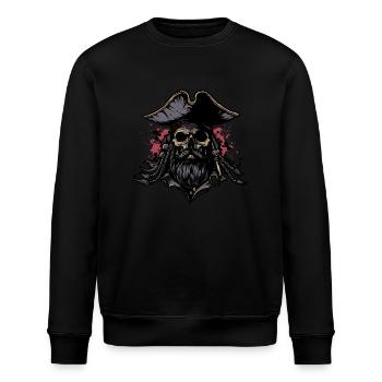 Crâne de pirate - Sweat bio ROLLER Stanley/Stella Unisexe - noir - Devant - Nik (191cm)