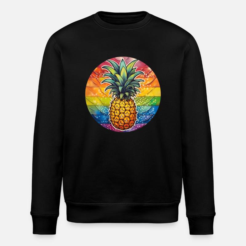 LGBTQ Pineapple - Stanley/Stella ROLLER Unisex Organic Sweatshirt - black