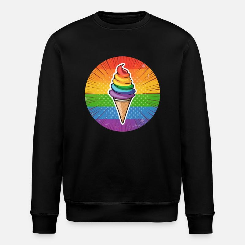 LGBTQ Ice Cream Eis - Stanley/Stella ROLLER Unisex Organic Sweatshirt - black
