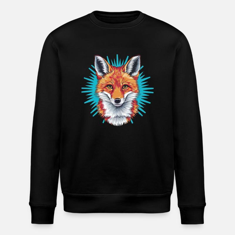 Fox - Illustration - Stanley/Stella ROLLER Unisex Organic Sweatshirt - black