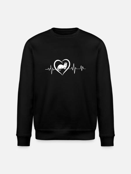 Otter heartbeat - Stanley/Stella ROLLER Unisex Organic Sweatshirt - black