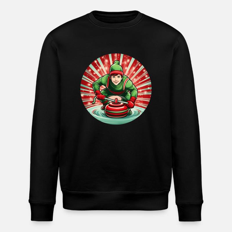 Weihnachtself Curling - Stanley/Stella Unisex Bio-Sweatshirt ROLLER - Schwarz