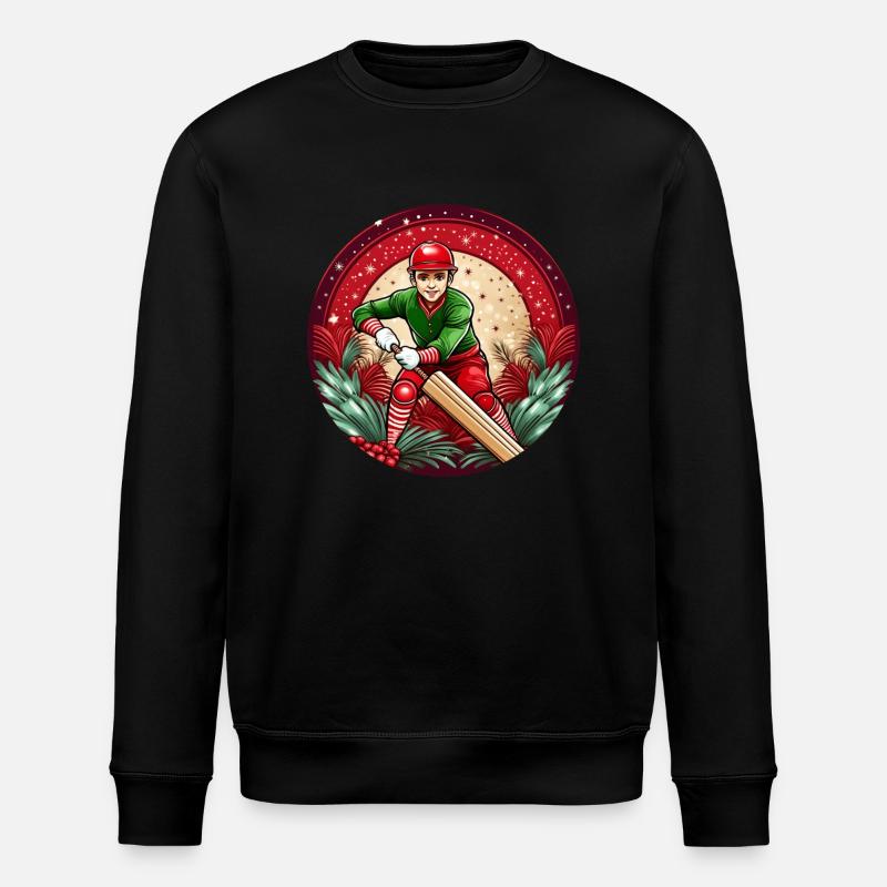 Christmas Elf Cricket - Stanley/Stella ROLLER Unisex Organic Sweatshirt - black